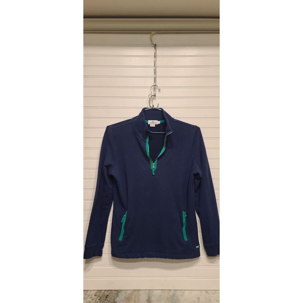 Vineyard Vines Womens Blue/Green Pullover Half Zip Size S